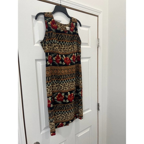 Rare Vintage Kathie Lee dress with mixed tropical print size 10 - Picture 3 of 7